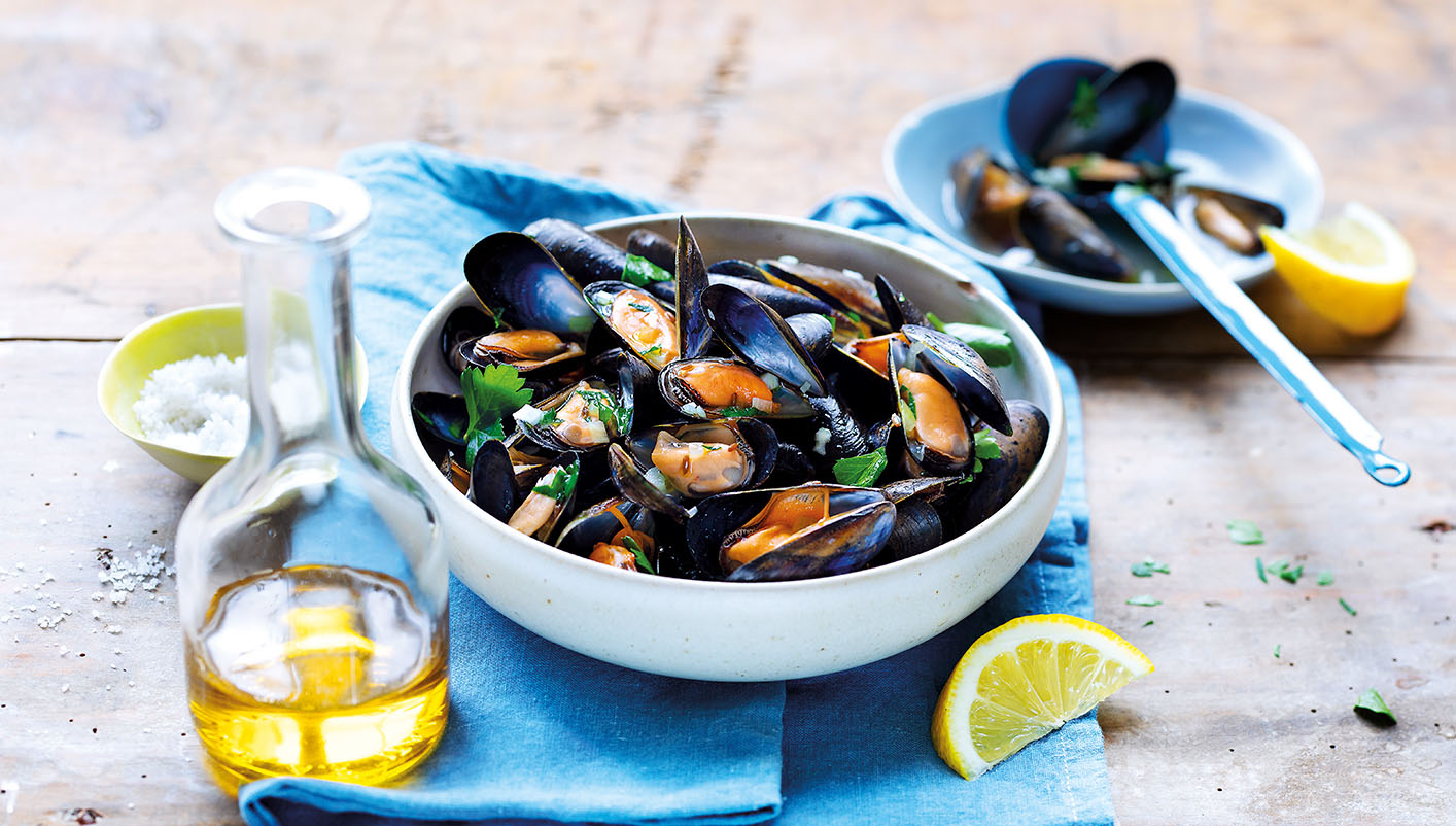Moules entières cuites biologiques
