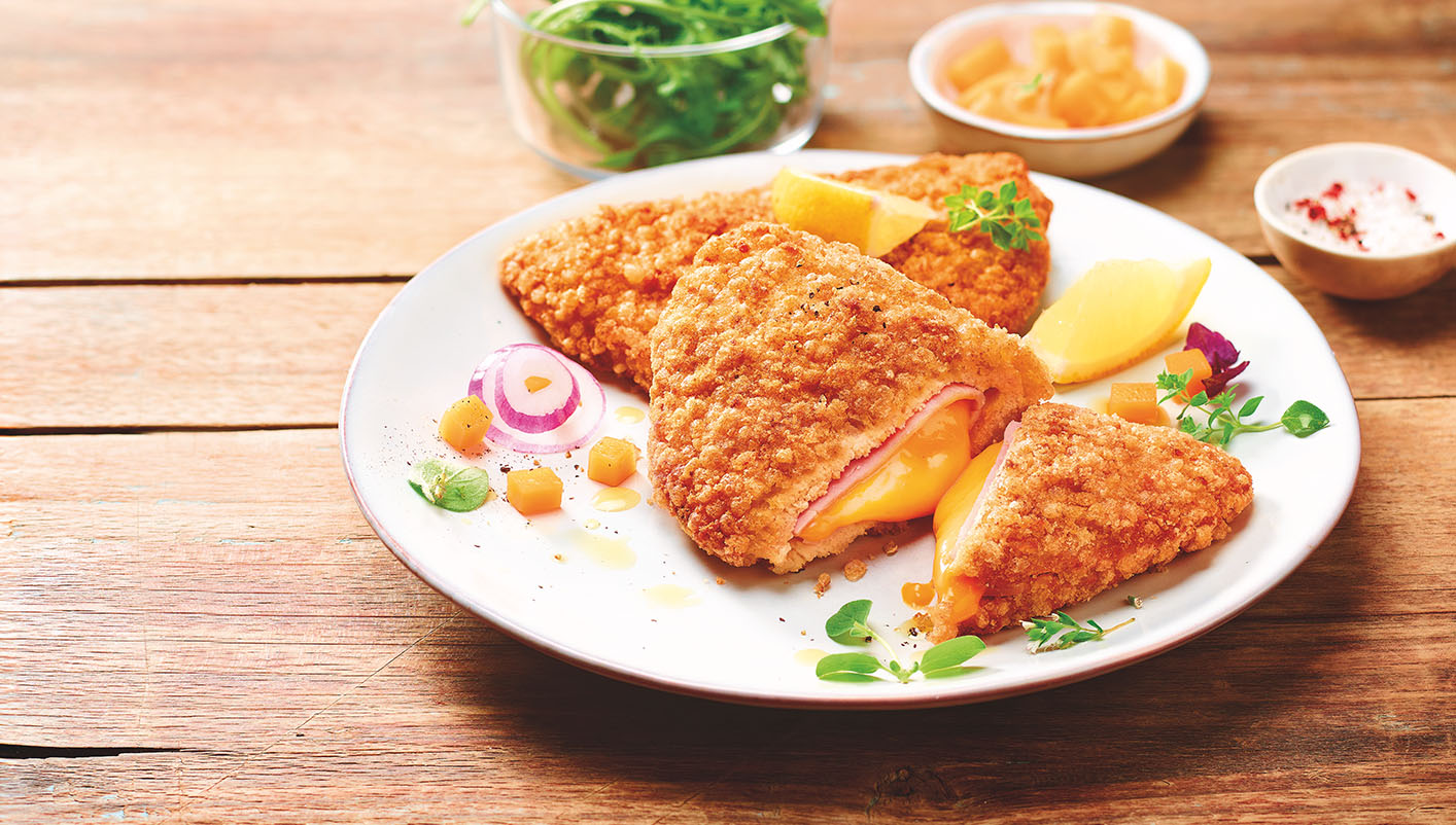 4 cordons bleu de poulet crunchy cheddar