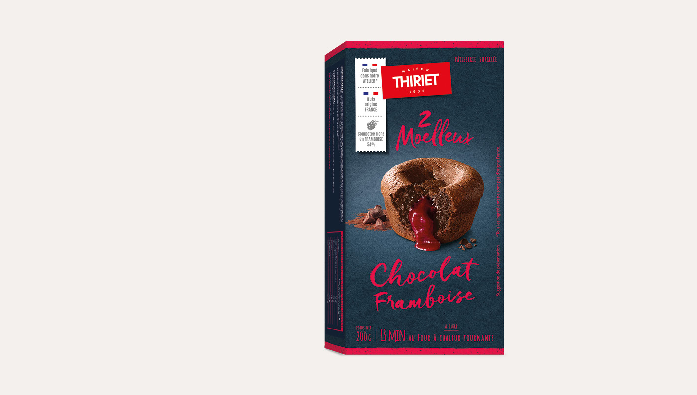 2 Moelleux chocolat/framboise
