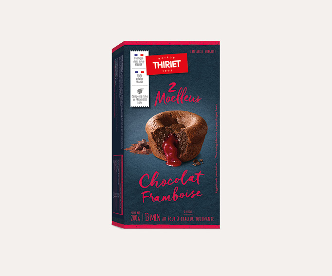 2 Moelleux chocolat/framboise