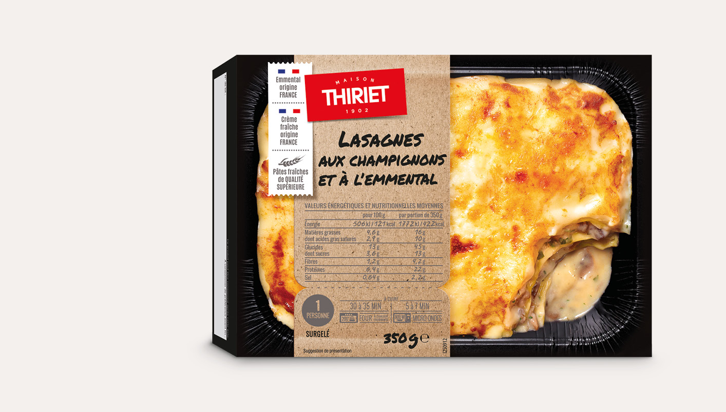 Lasagnes aux champignons et à l'emmental