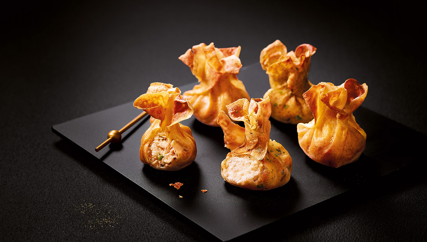 12 Aumônières St-Jacques* et saumon