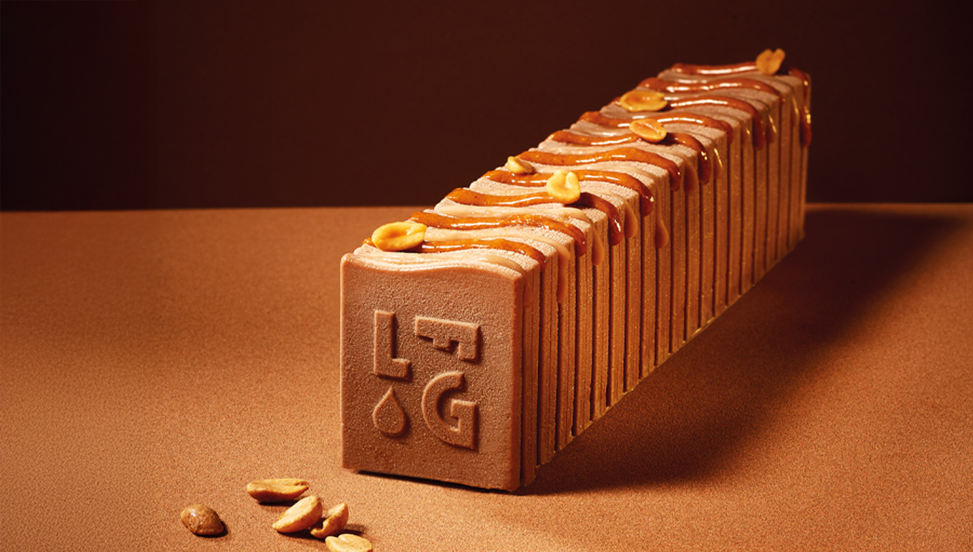 En Barre ! Bûche artisanale cacahuète/vanille/cookie