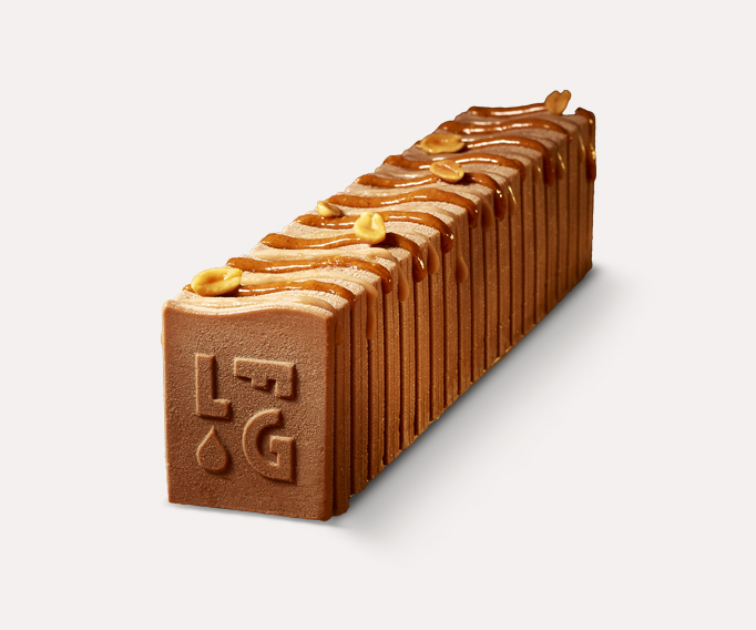 En Barre ! Bûche artisanale cacahuète/vanille/cookie