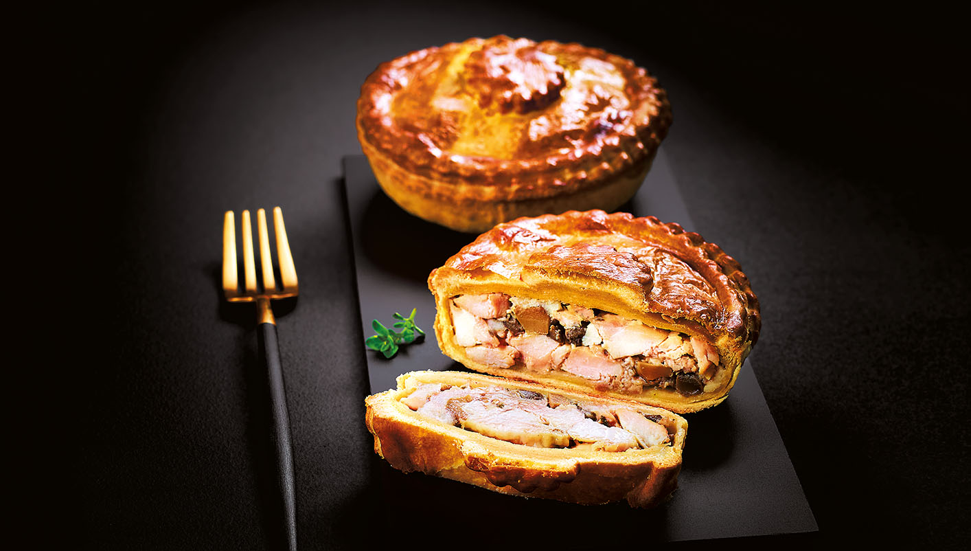 2 tourtes charcutières ris de veau, poulet, porc