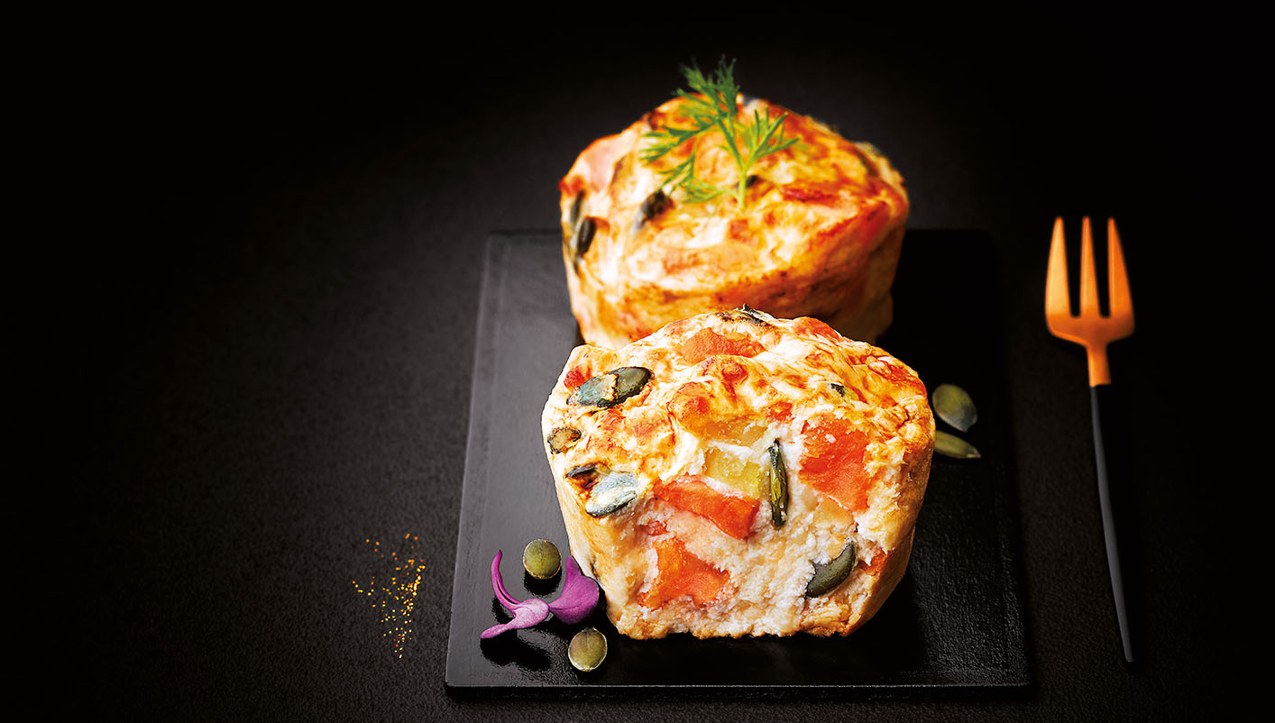 4 Mini gratins patate douce au Cantal et graines de courge