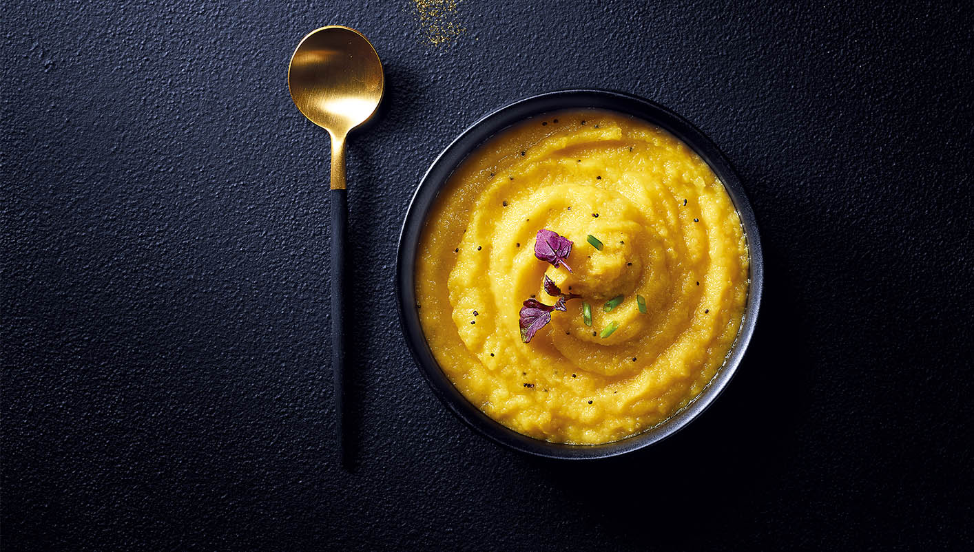 Purée de carottes jaunes au lait de coco