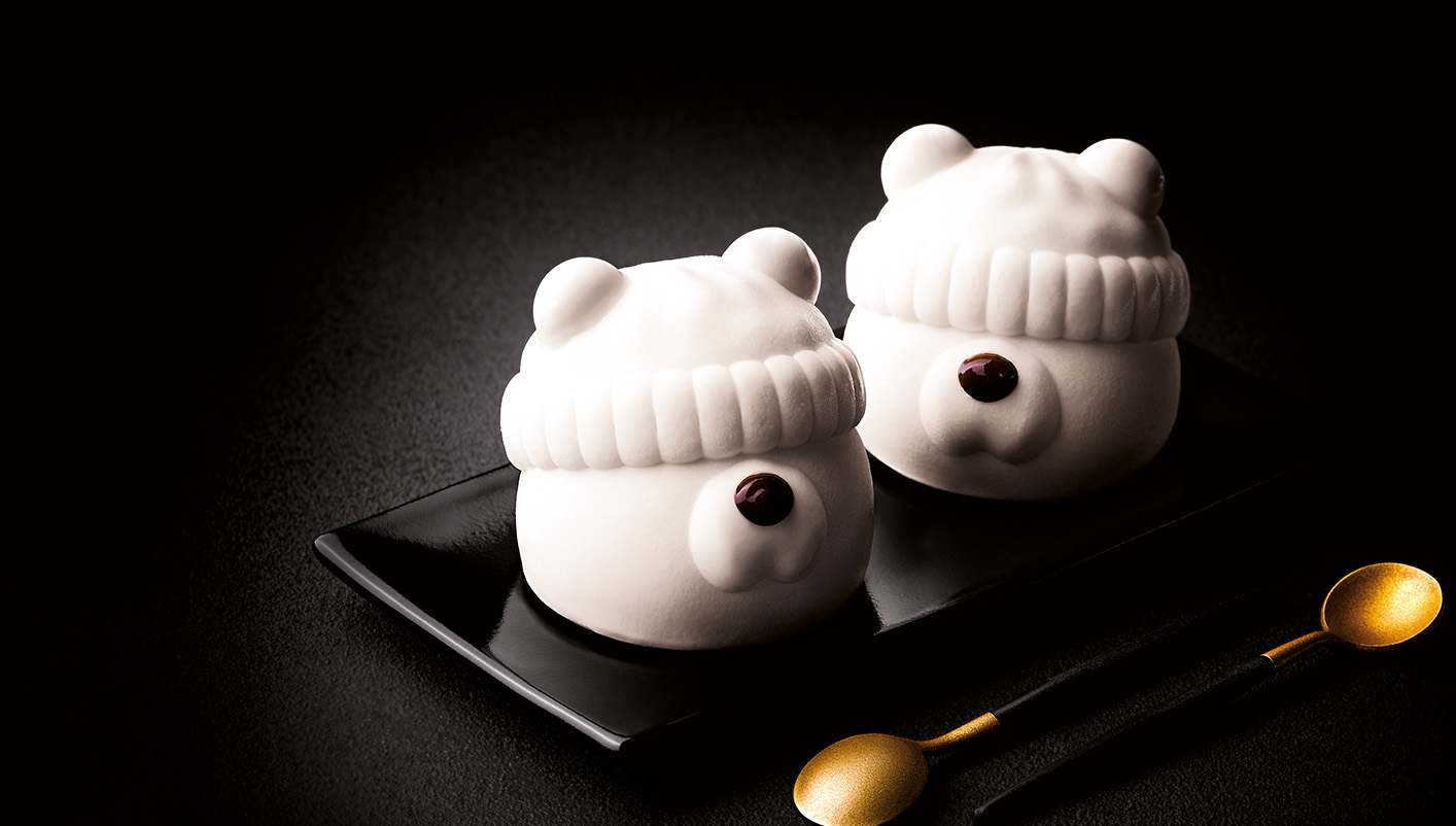 2 oursons glacés - vanille, fruits rouges