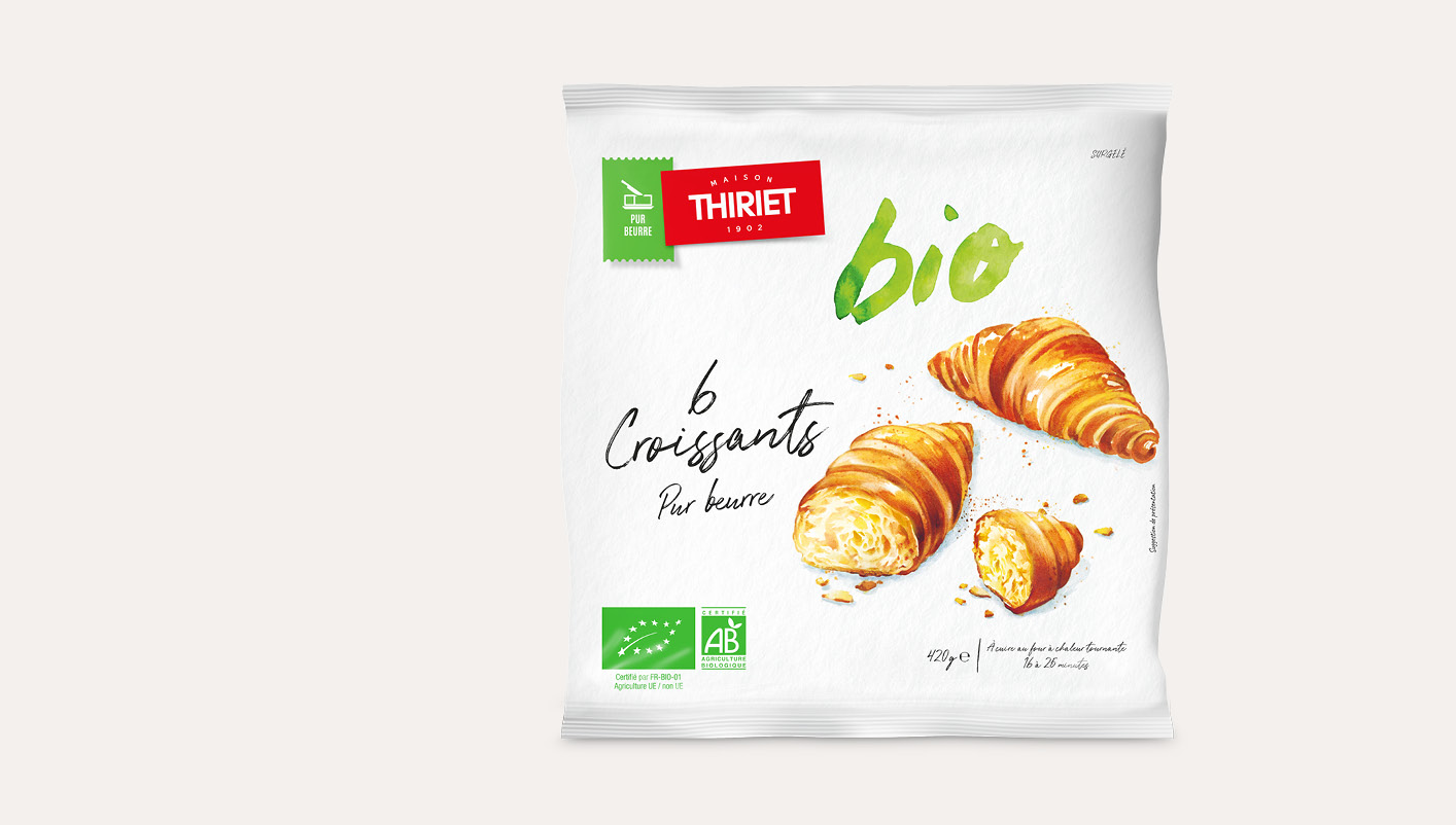6 Croissants pur beurre biologiques