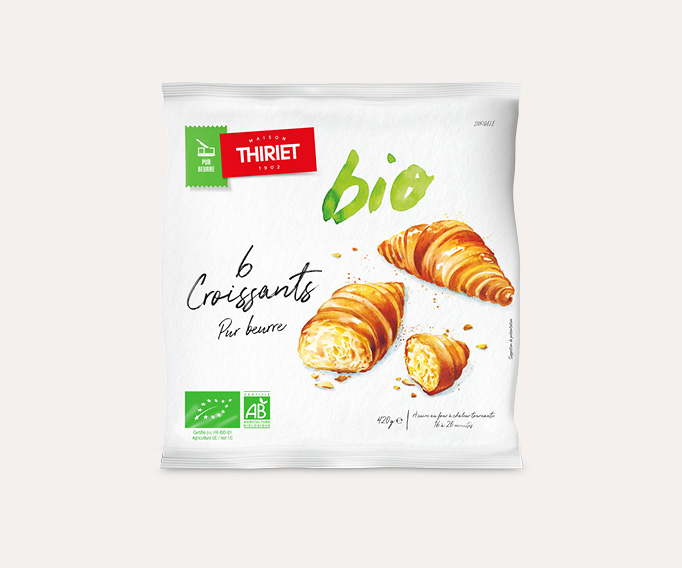 6 Croissants pur beurre biologiques