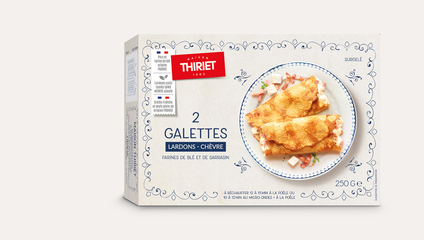 2 Galettes lardons, chèvre