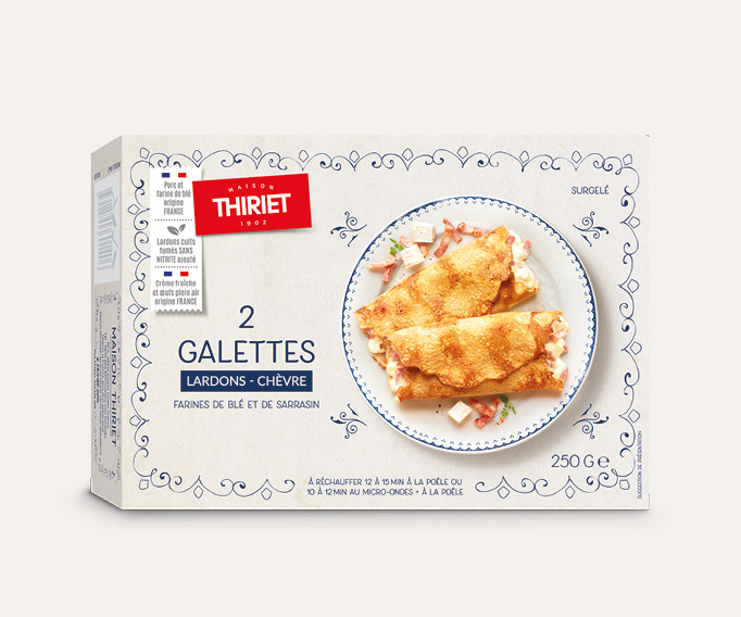 2 Galettes lardons, chèvre