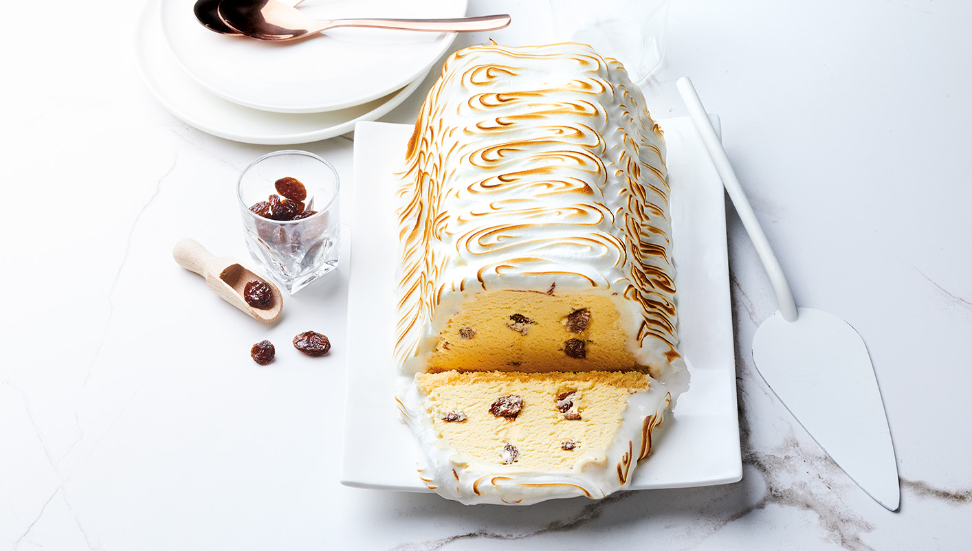 Omelette norvégienne rhum/raisins