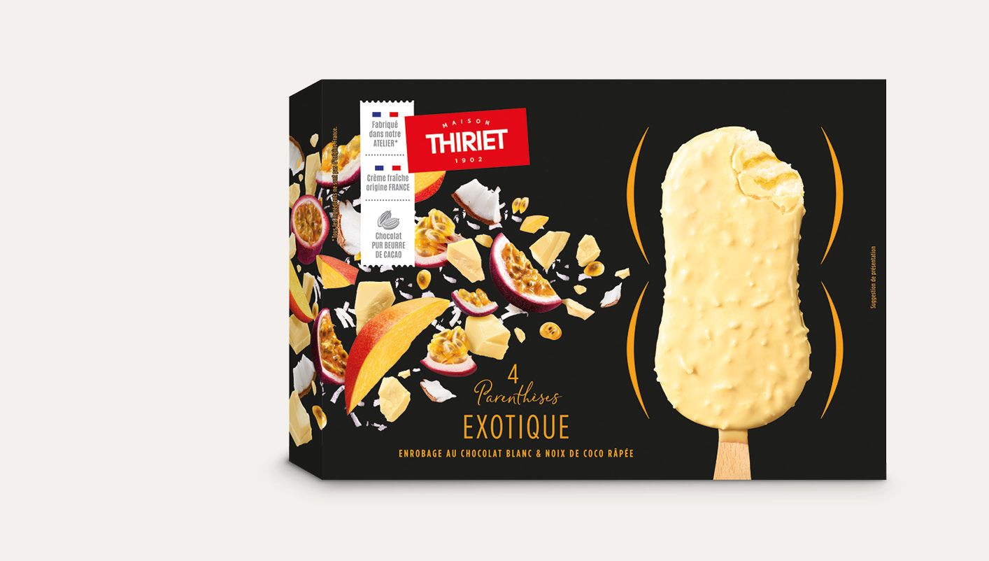 4 Parenthèses™ exotique enrobage chocolat blanc noix de coco