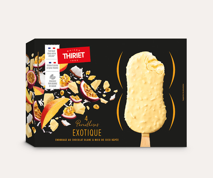 4 Parenthèses™ exotique enrobage chocolat blanc noix de coco