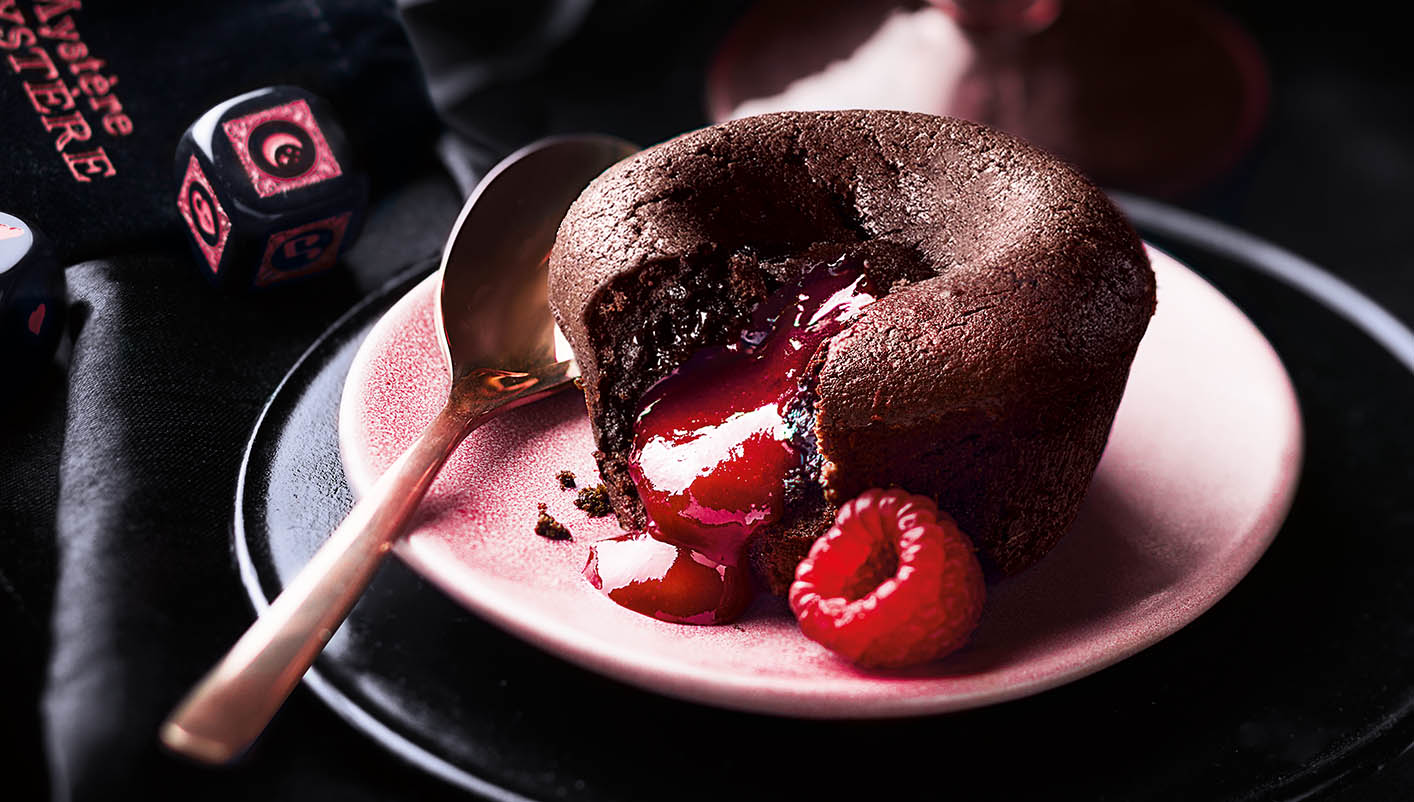 2 moelleux chocolat framboise