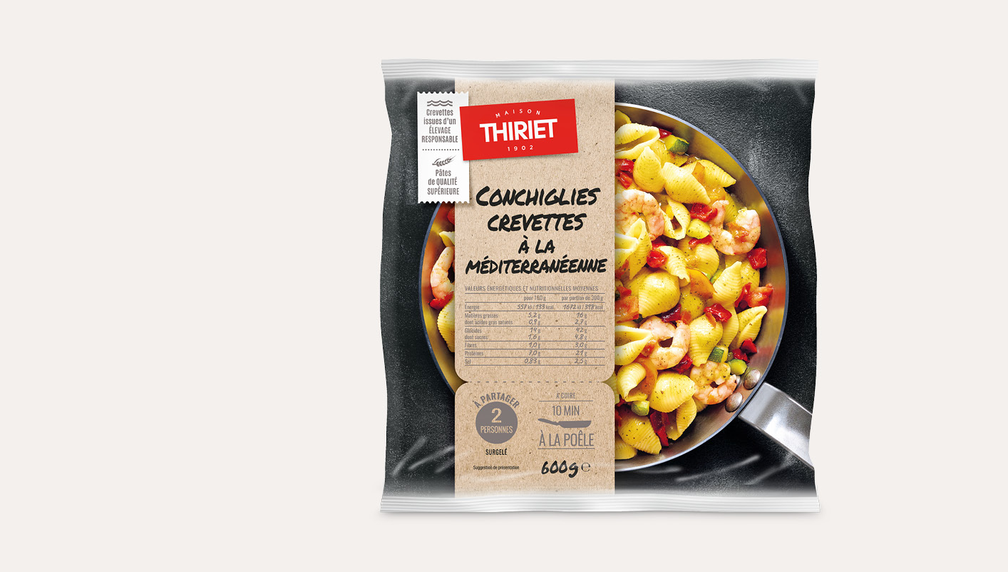 Conchiglies crevettes à la méditerranéenne