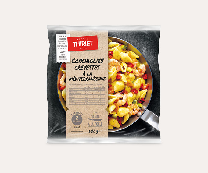 Conchiglies crevettes à la méditerranéenne