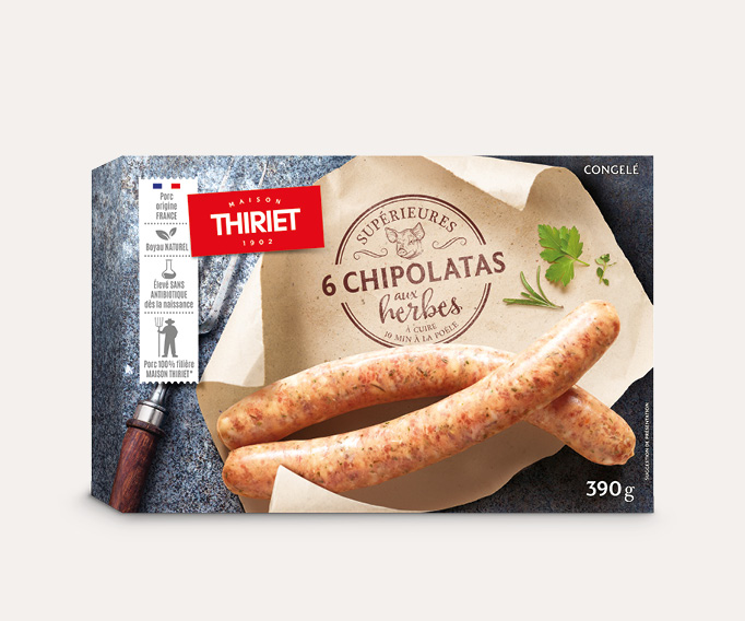 6 Chipolatas supérieures aux herbes