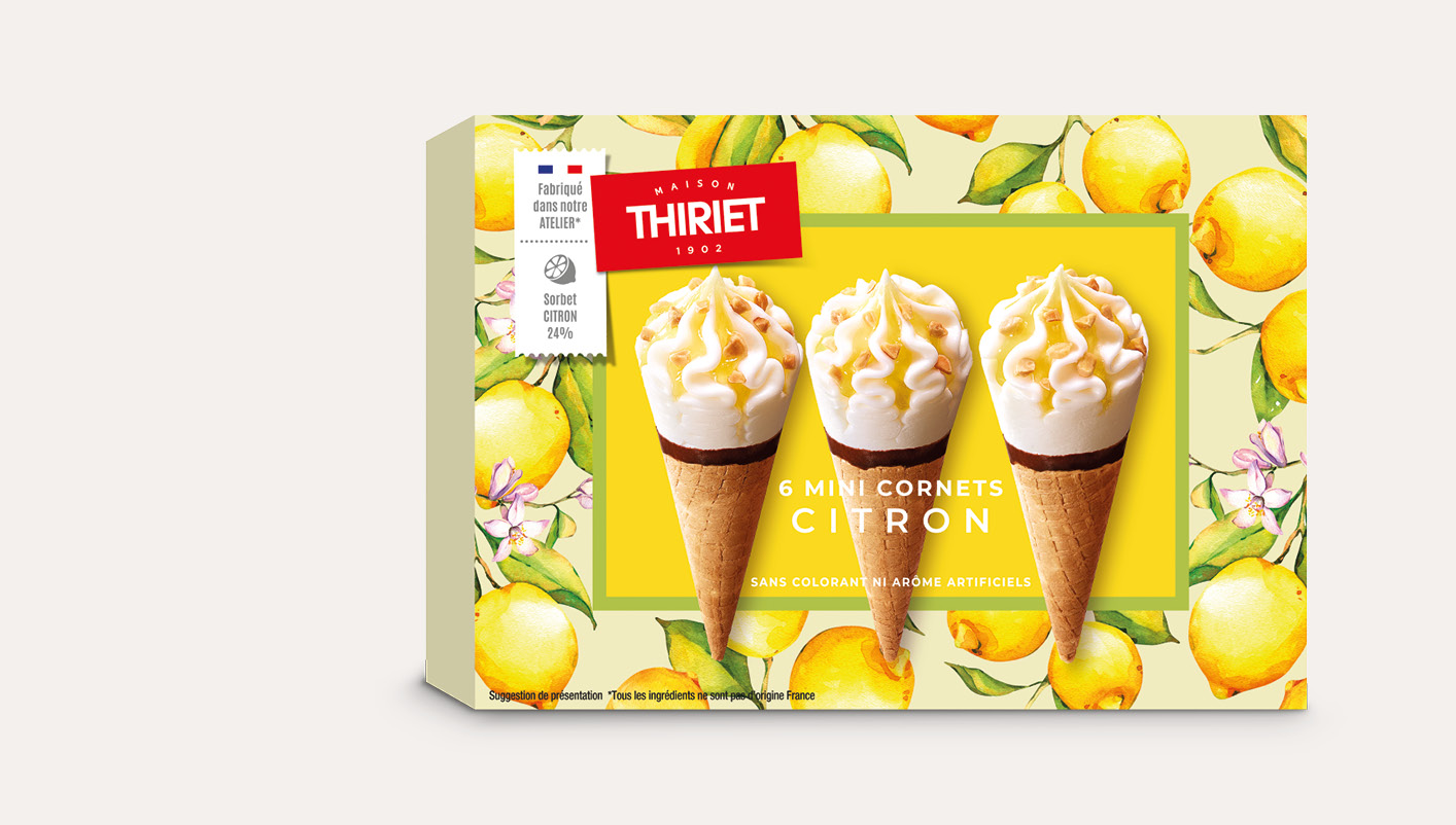 6 Mini cornets citron