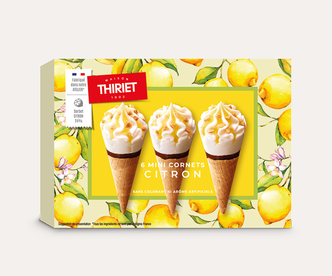 6 Mini cornets citron