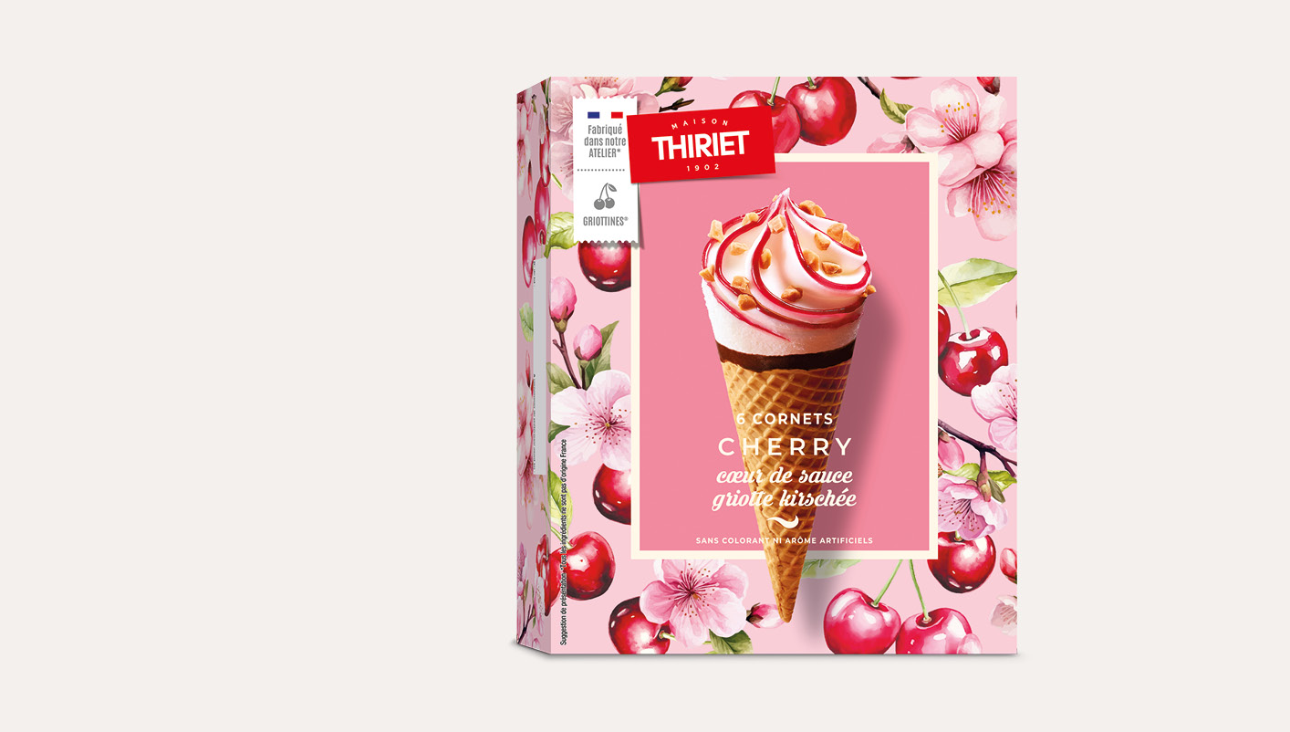 6 Cornets cherry, cœur de sauce griotte kirschée