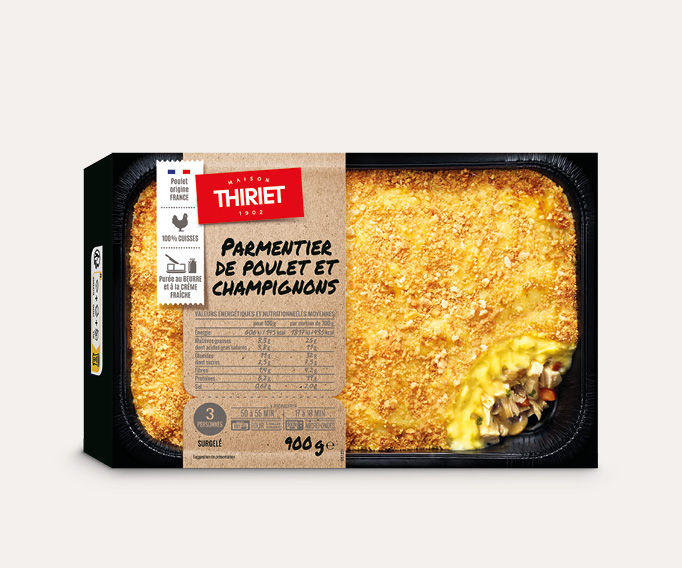 Parmentier de poulet et champignons