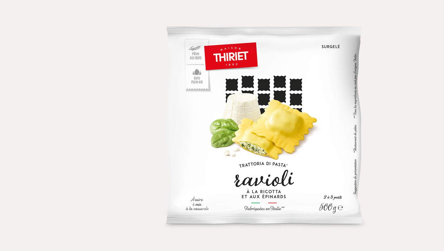 Ravioli à la ricotta et aux épinards