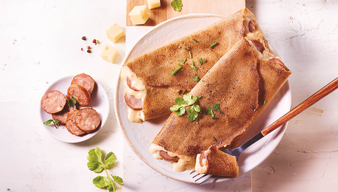 2 Galettes saucisse fumée/emmental