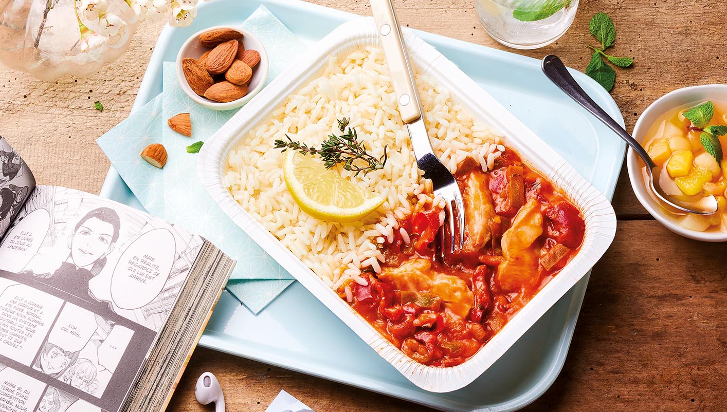 Poulet basquaise et riz