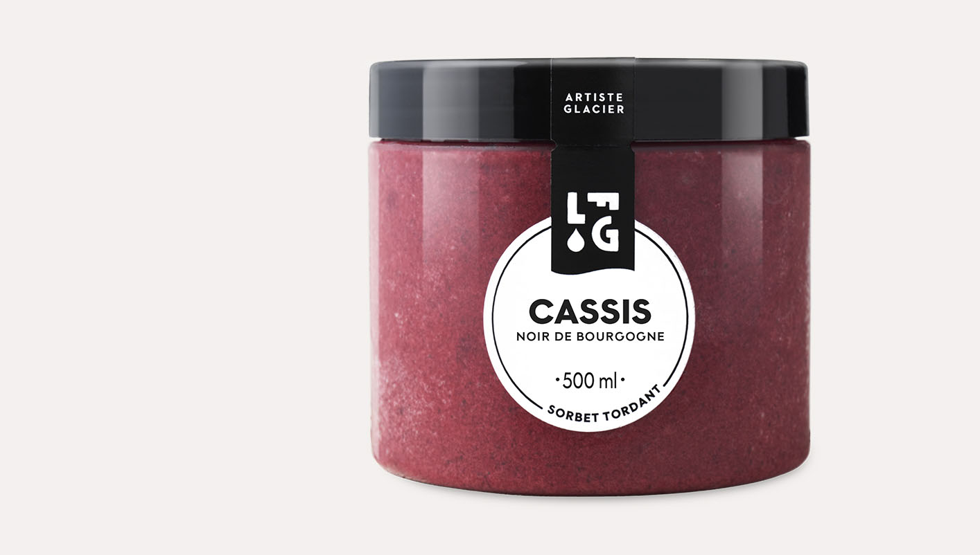 Sorbet plein fruit artisanal cassis noir de Bourgogne