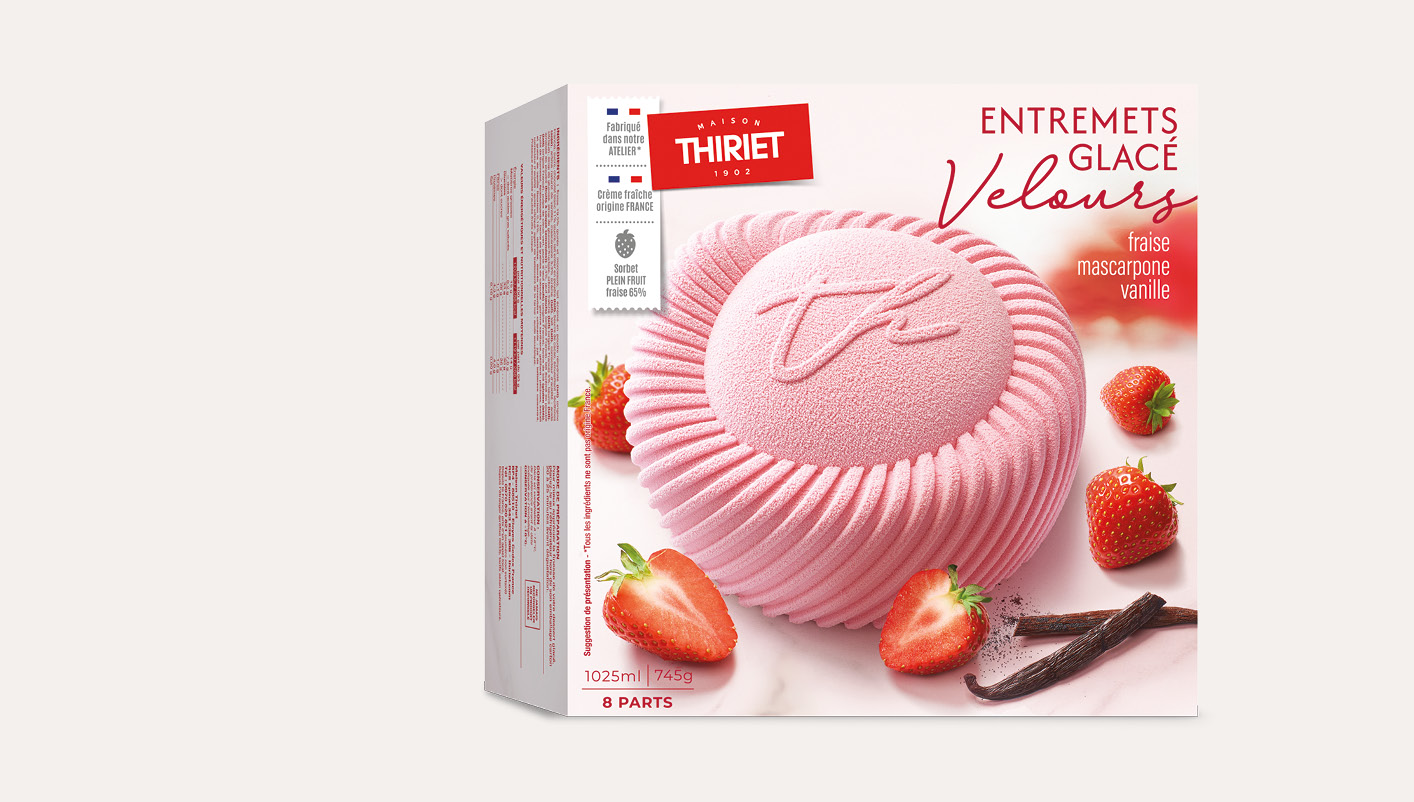 Entremets glacé Velours fraise/mascarpone vanille