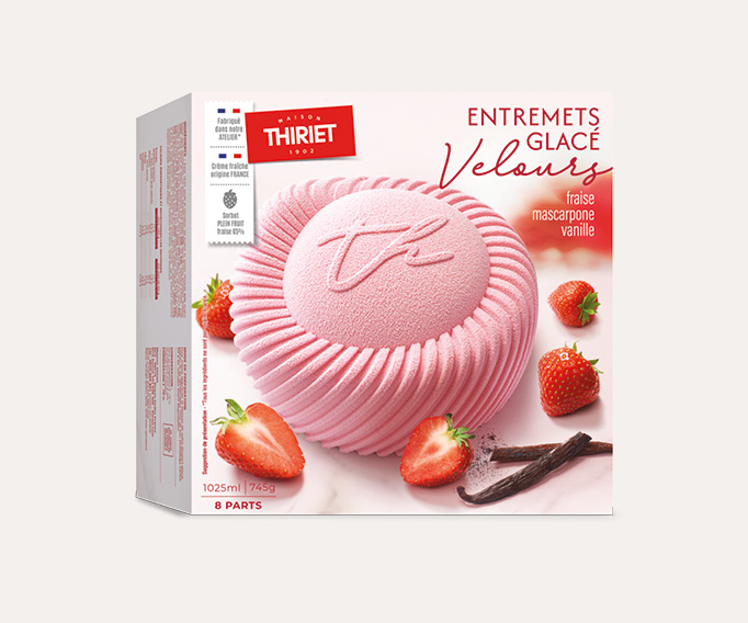 Entremets glacé Velours fraise/mascarpone vanille