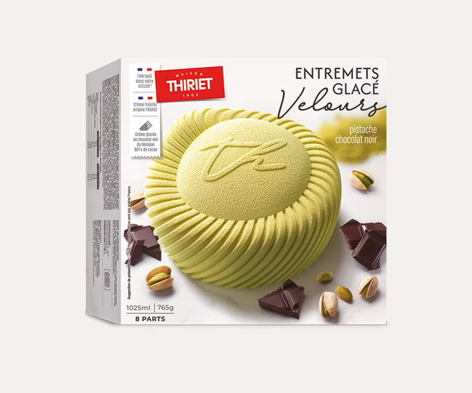 Entremets glacé Velours pistache/chocolat noir