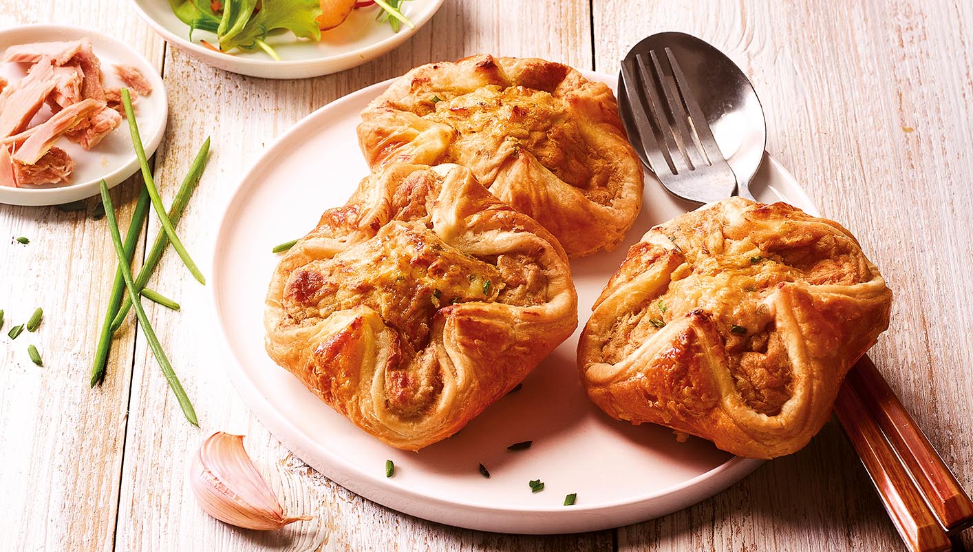 4 Paniers thon, fromage ail et ciboulette