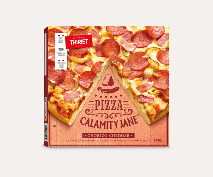 Pizza pâte épaisse Calamity Jane™ - chorizo cheddar