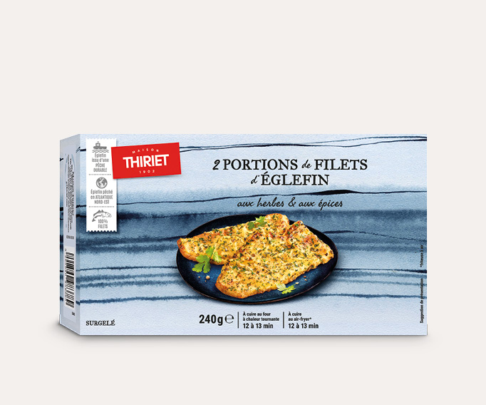 2 Portions de filets d'églefin aux herbes et aux épices