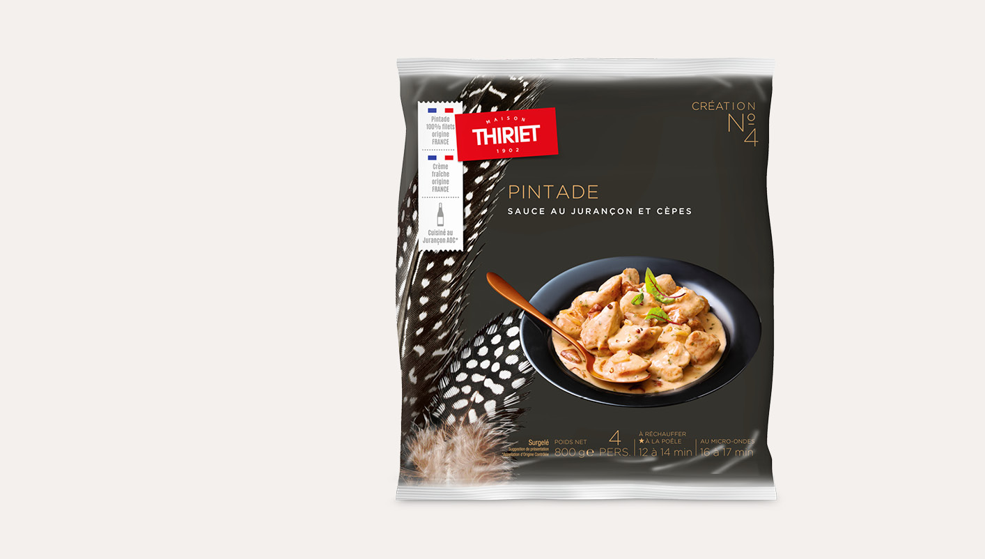 Pintade sauce au Jurançon et cèpes