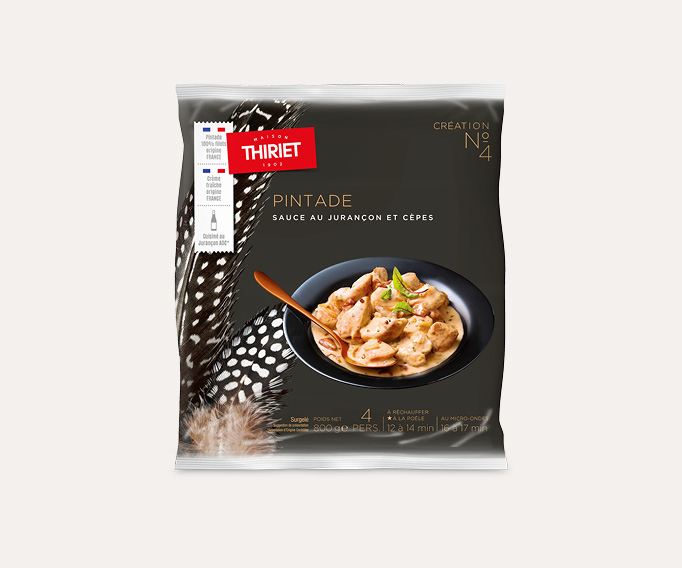 Pintade sauce au Jurançon et cèpes