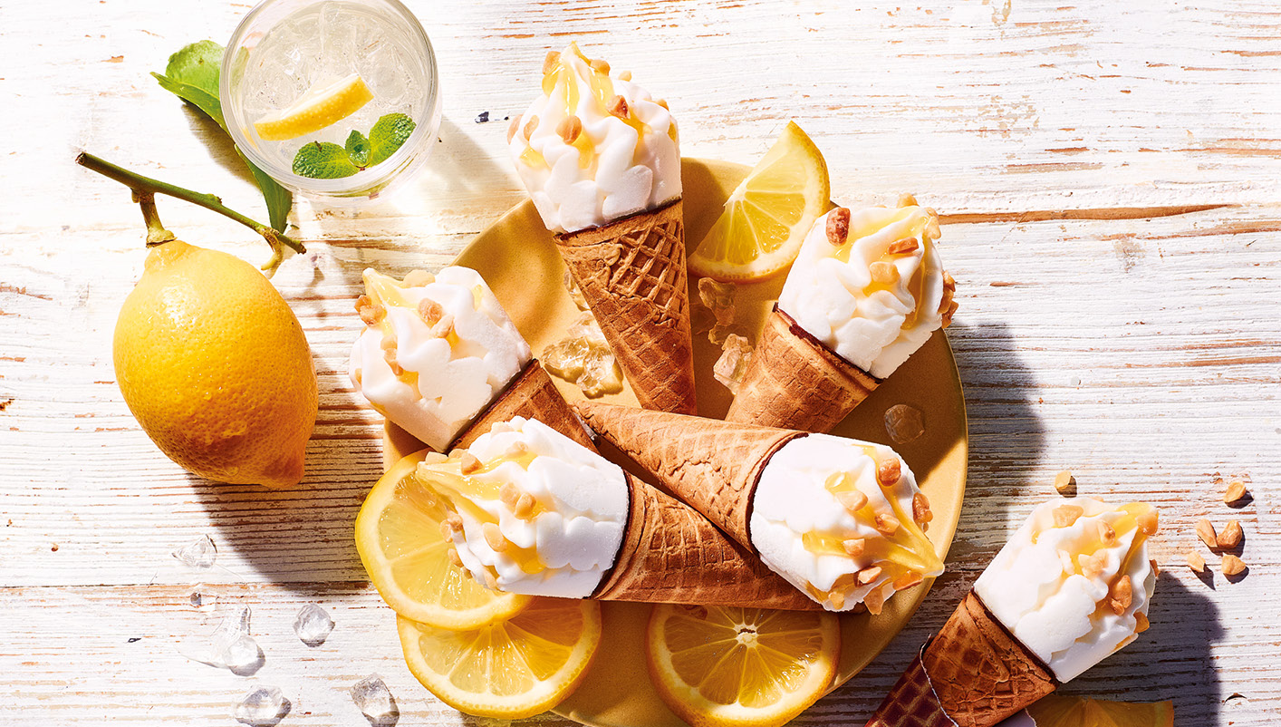 6 Mini cornets citron