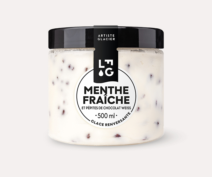 Crème glacée artisanale menthe fraîche et chocolat Weiss®