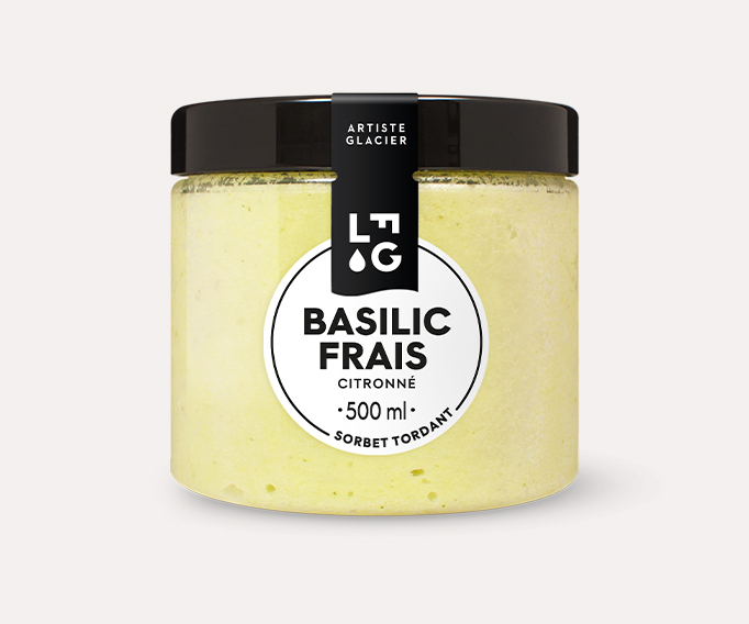 Sorbet artisanal basilic frais citronné