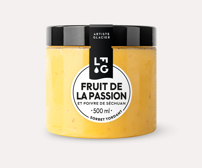 Sorbet Plein Fruit artisanal fruit de la passion et poivre