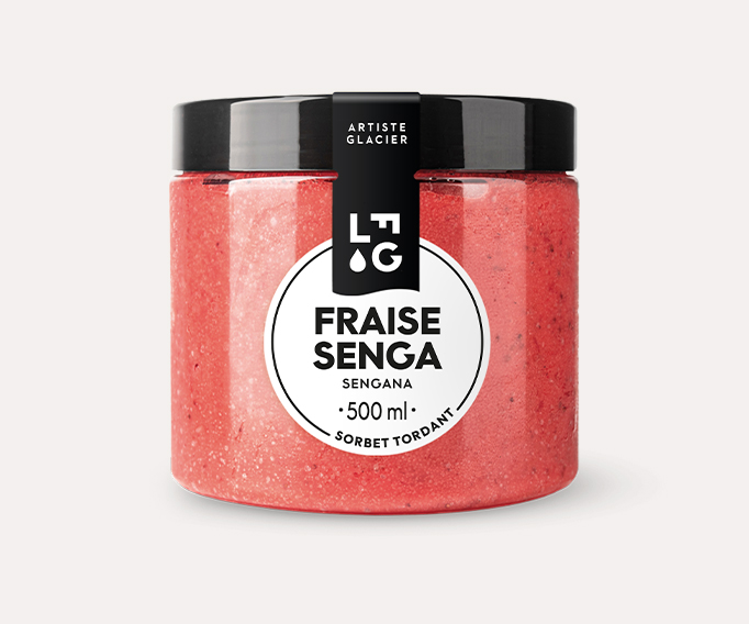 Sorbet plein fruit artisanal fraise Senga Sengana