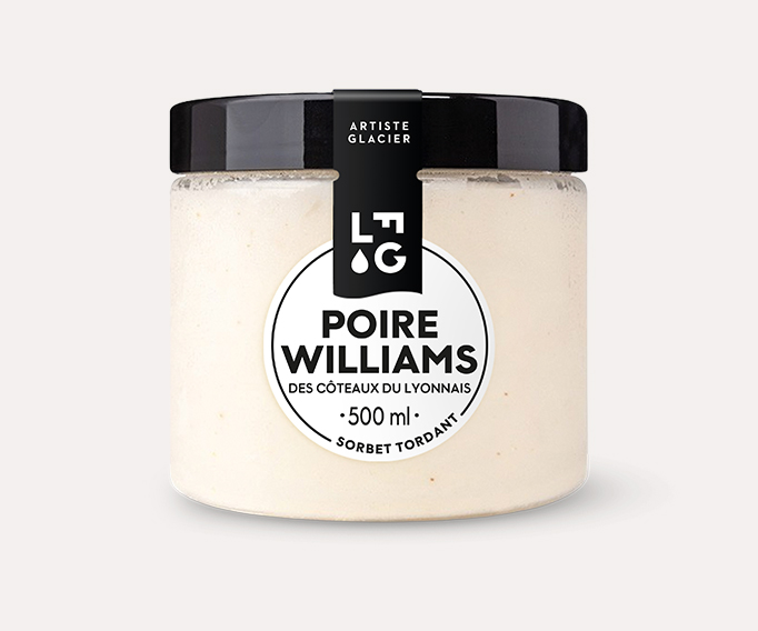 Sorbet plein fruit artisanal poire Williams