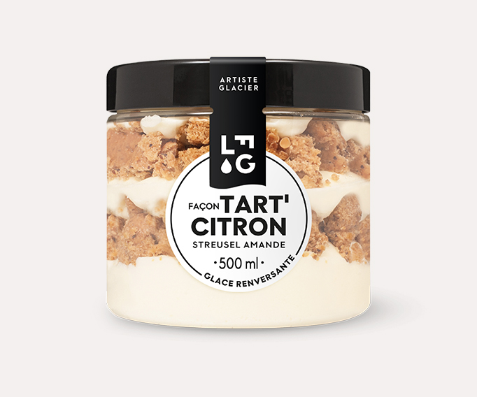 Glace façon tart' citron et streusel amande