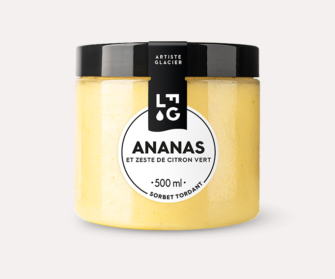 Sorbet Plein Fruit ananas zestes de citron vert