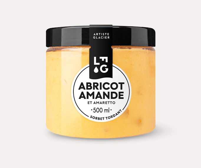 Sorbet plein fruit abricot amande et Amaretto