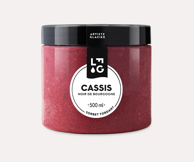 Sorbet plein fruit artisanal cassis noir de Bourgogne