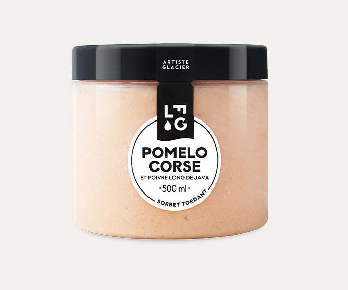 Sorbet plein fruit artisanal pomelo Corse poivre de Java